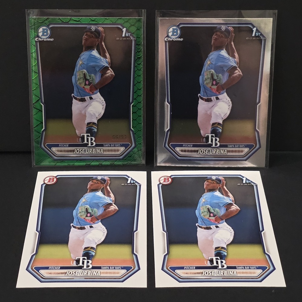2026 Bowman Chrome JOSE URBINA 1st GREEN REPTILIAN REFRACTOR /99 & 1st Chrome